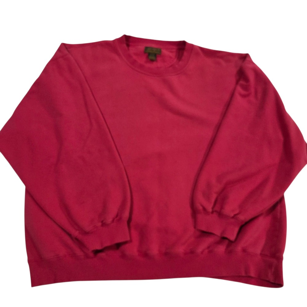 Vintage Eddie‎ Bauer Sweatshirt Mens Red XXL Crewneck Long Sleeve Cotton Blend - Picture 1 of 12